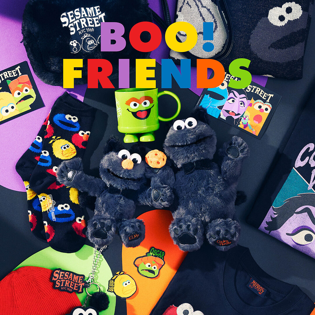 BOO!FRIENDS キャラクターたちが「Boo！」に驚く様子や黒猫に仮装した姿をモチーフにした ハロウィンムードたっぷりのコレクション