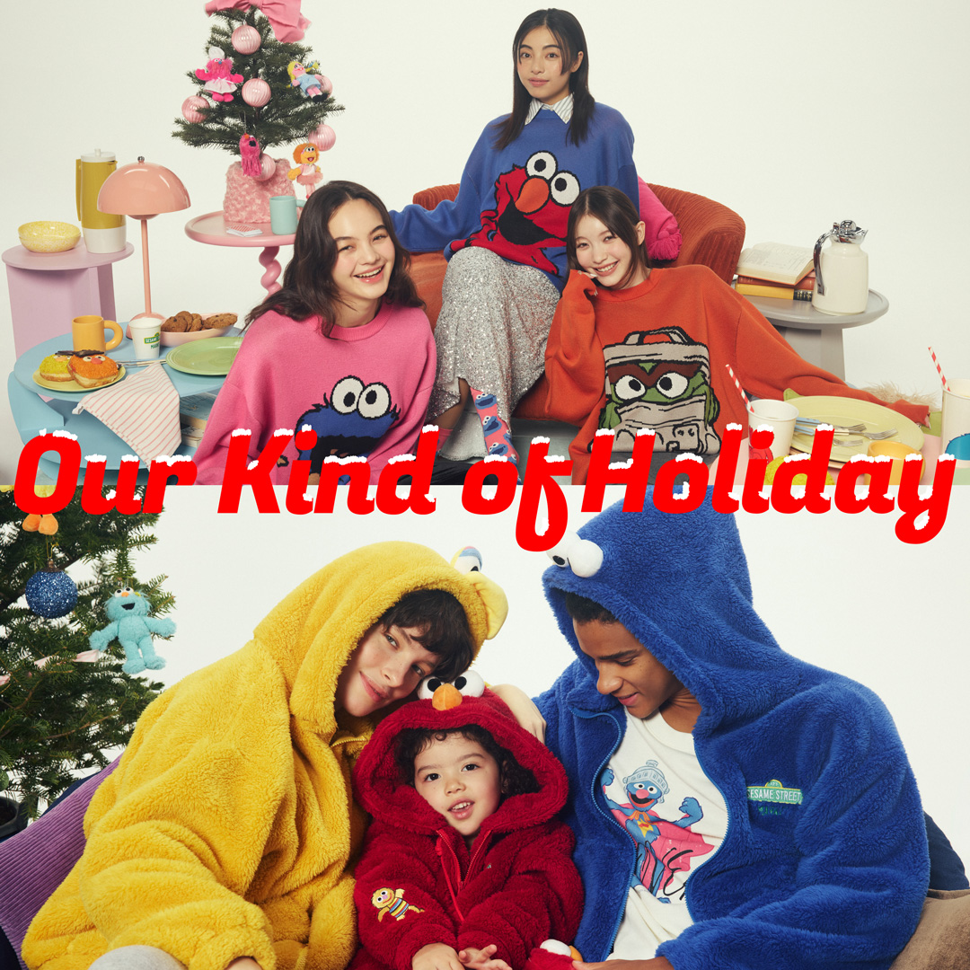 あたたかなぬくもりに包まれて、心がふっとほどけるような時間。家族や友達、そしてセサミストリートの仲間たちと楽しむホリデーコレクション