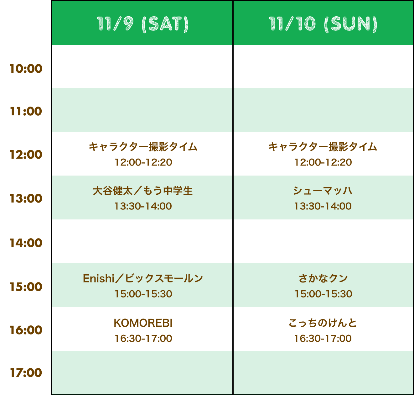 タイムテーブル